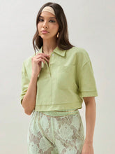 Women's Summer Casual Solid Color Cropped Shirt